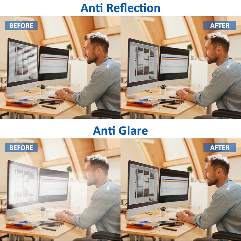 FFORITO 27 Inch Blue Light Blocking Computer Screen Protector, Eye Protection Screen Filter Compatible with 27" Sceptre/Dell/Asus/Acer/ViewSonic/Samsung/Aoc/HP/LG Computer with 16:9 Aspect Ratio - Image 2